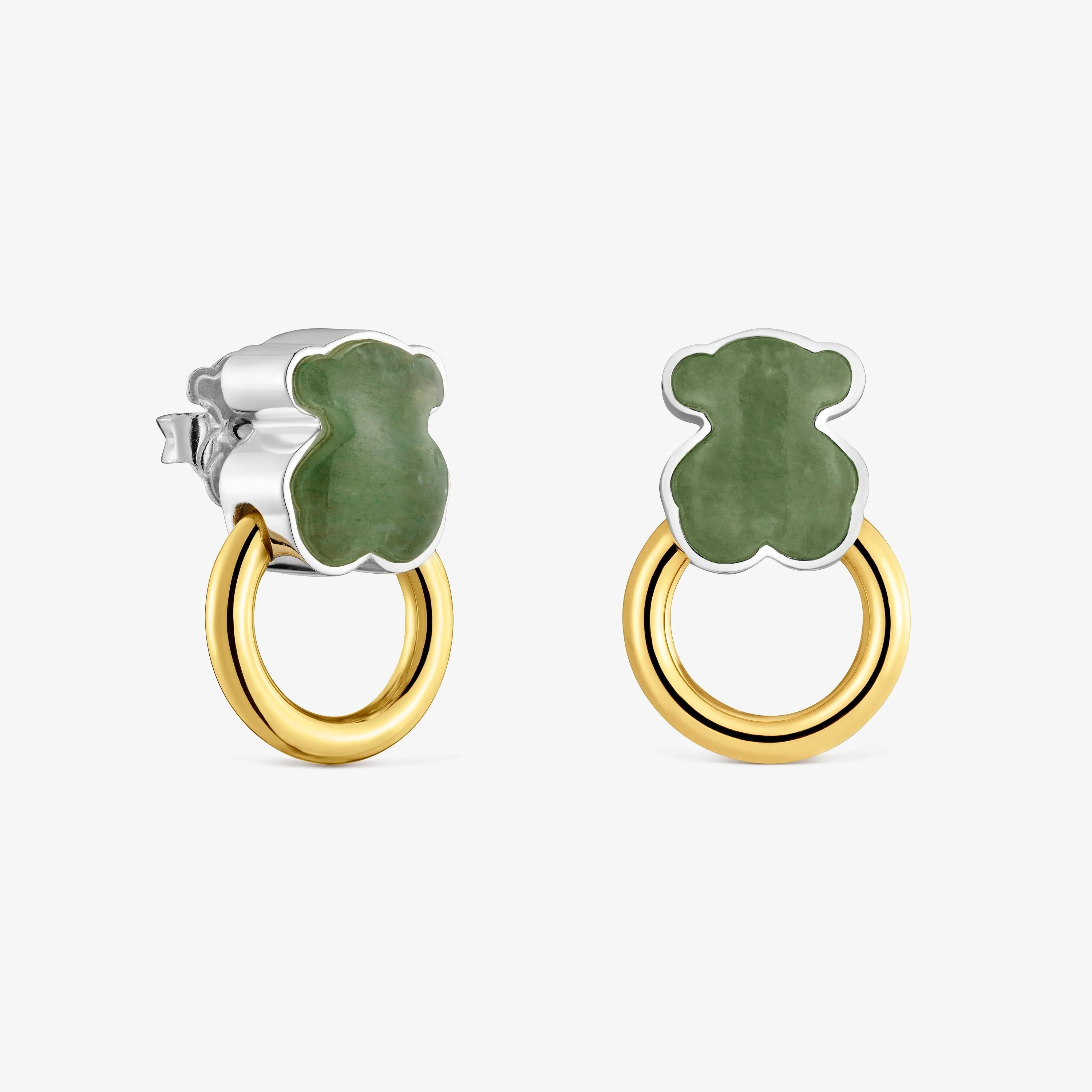Two-tone Hoop earrings with aventurine TOUS Gem Power - 1