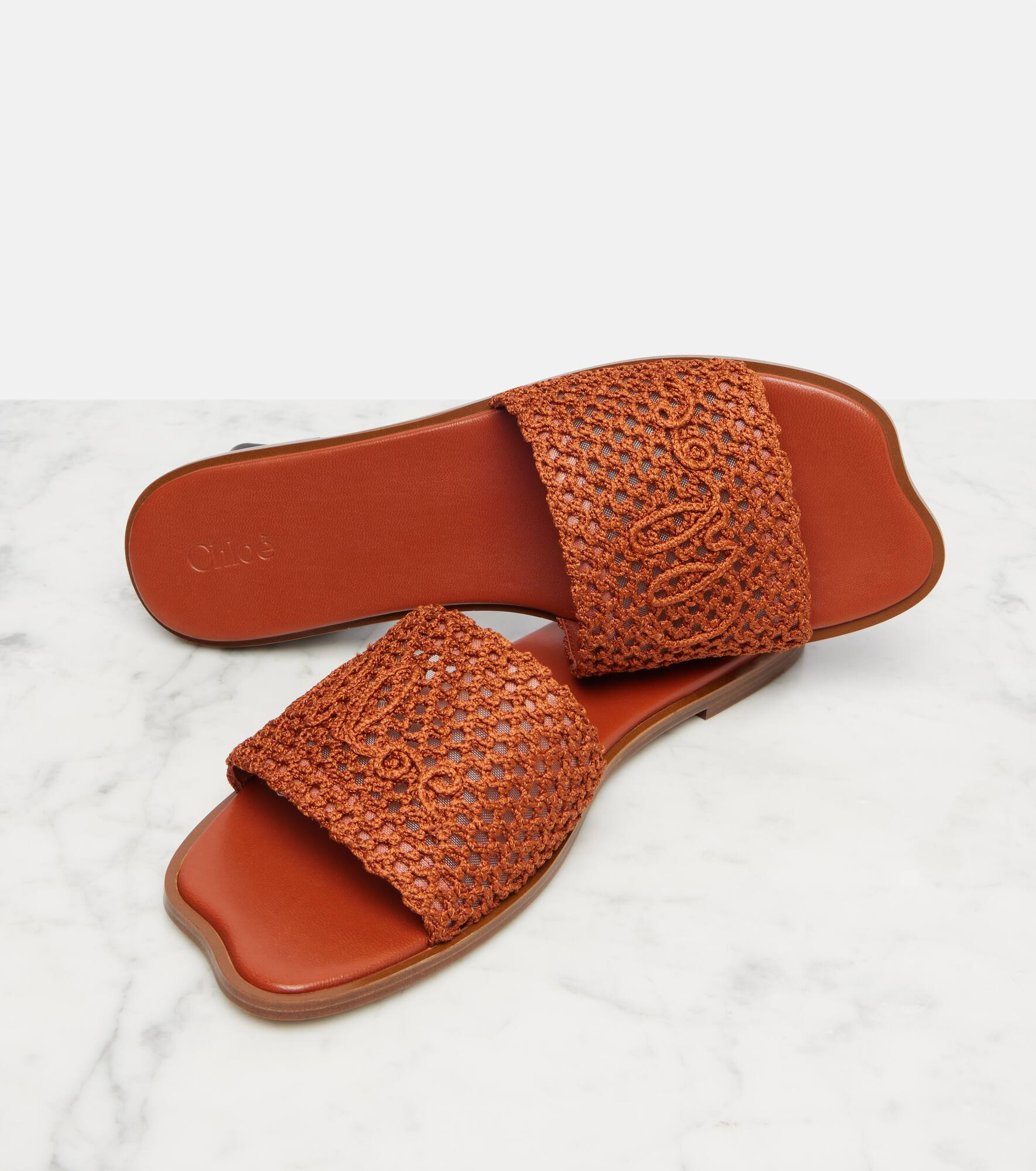 Chloé Soleil embroidered slides - 5