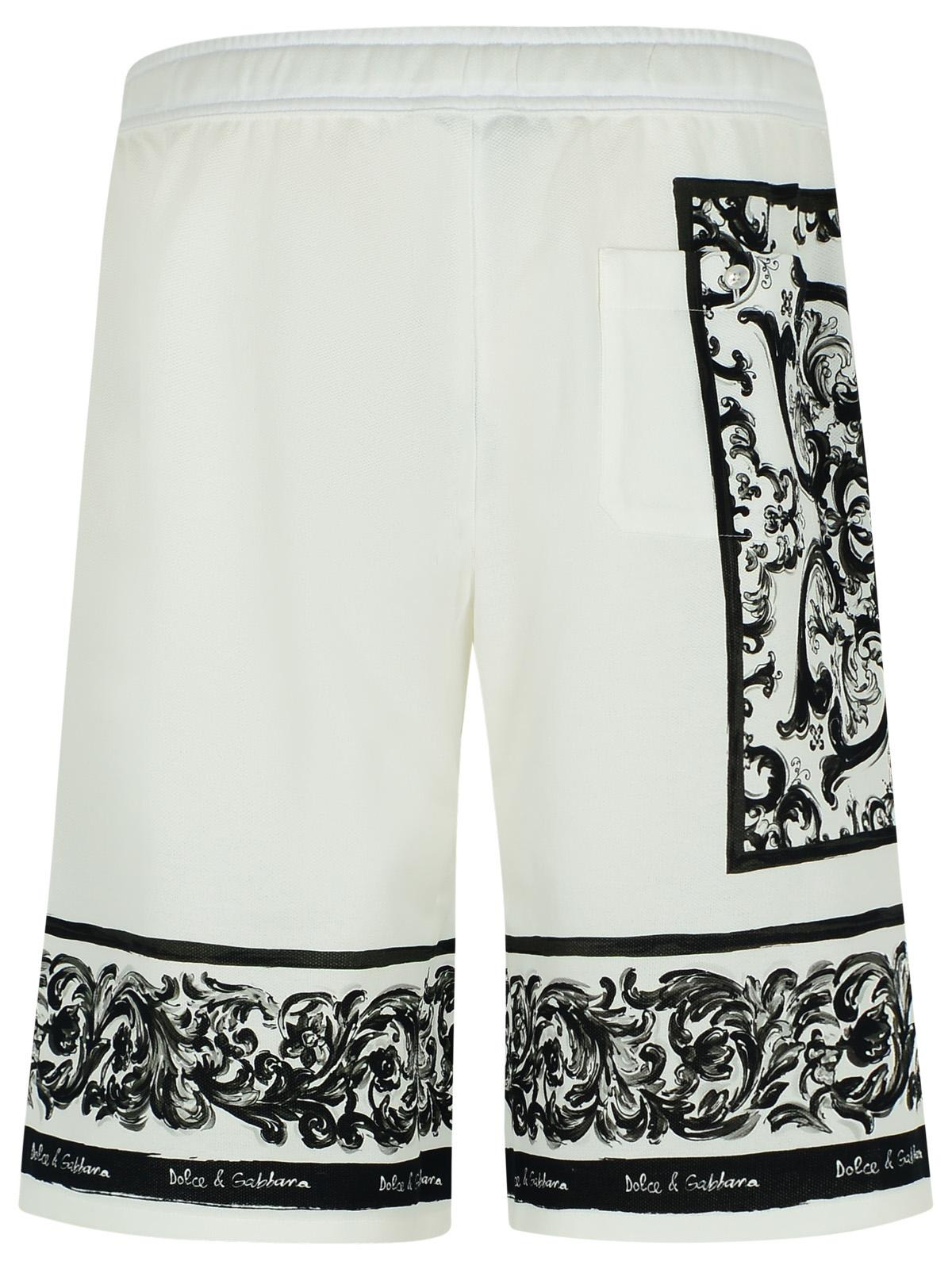Dolce & Gabbana 'Maiolica' White Cotton Bermuda Shorts Men - 3
