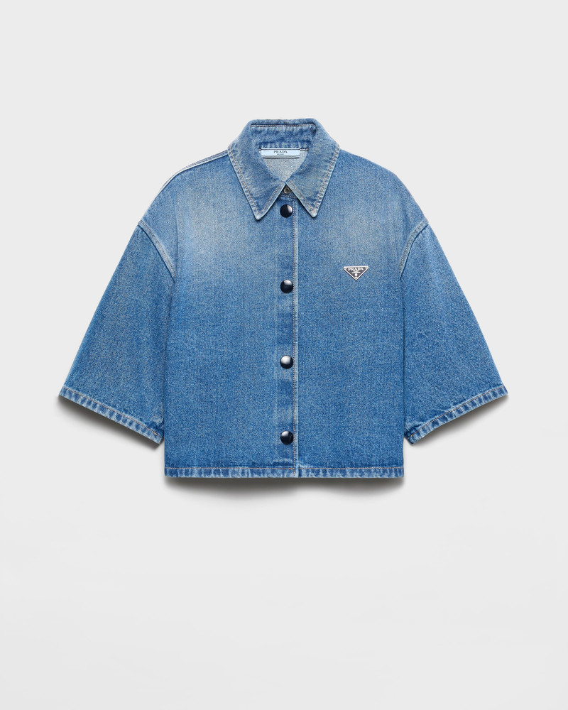 Cropped denim shirt 1
