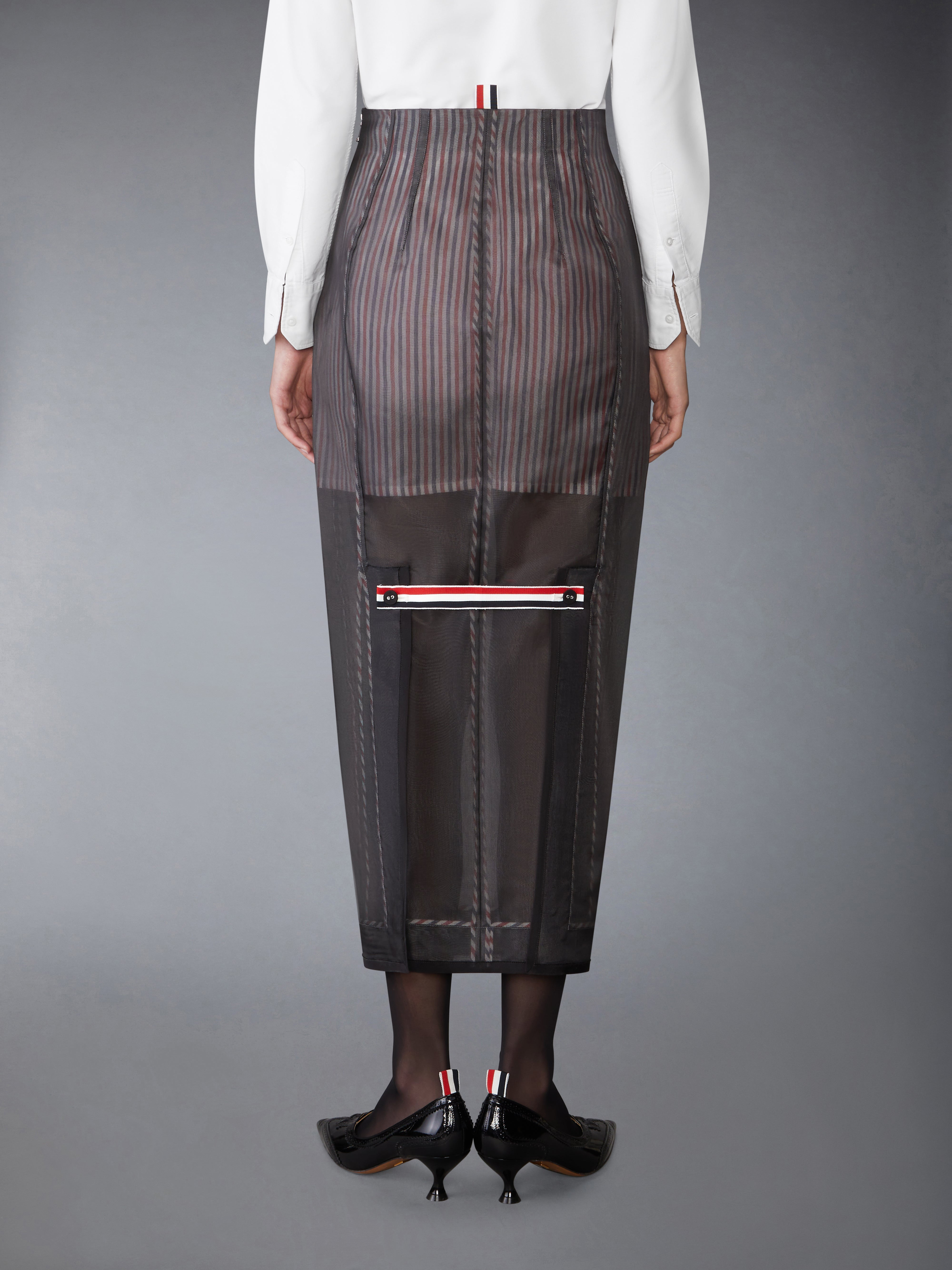 SILK ORGANZA HIGH WAISTED PENCIL SKIRT - 4