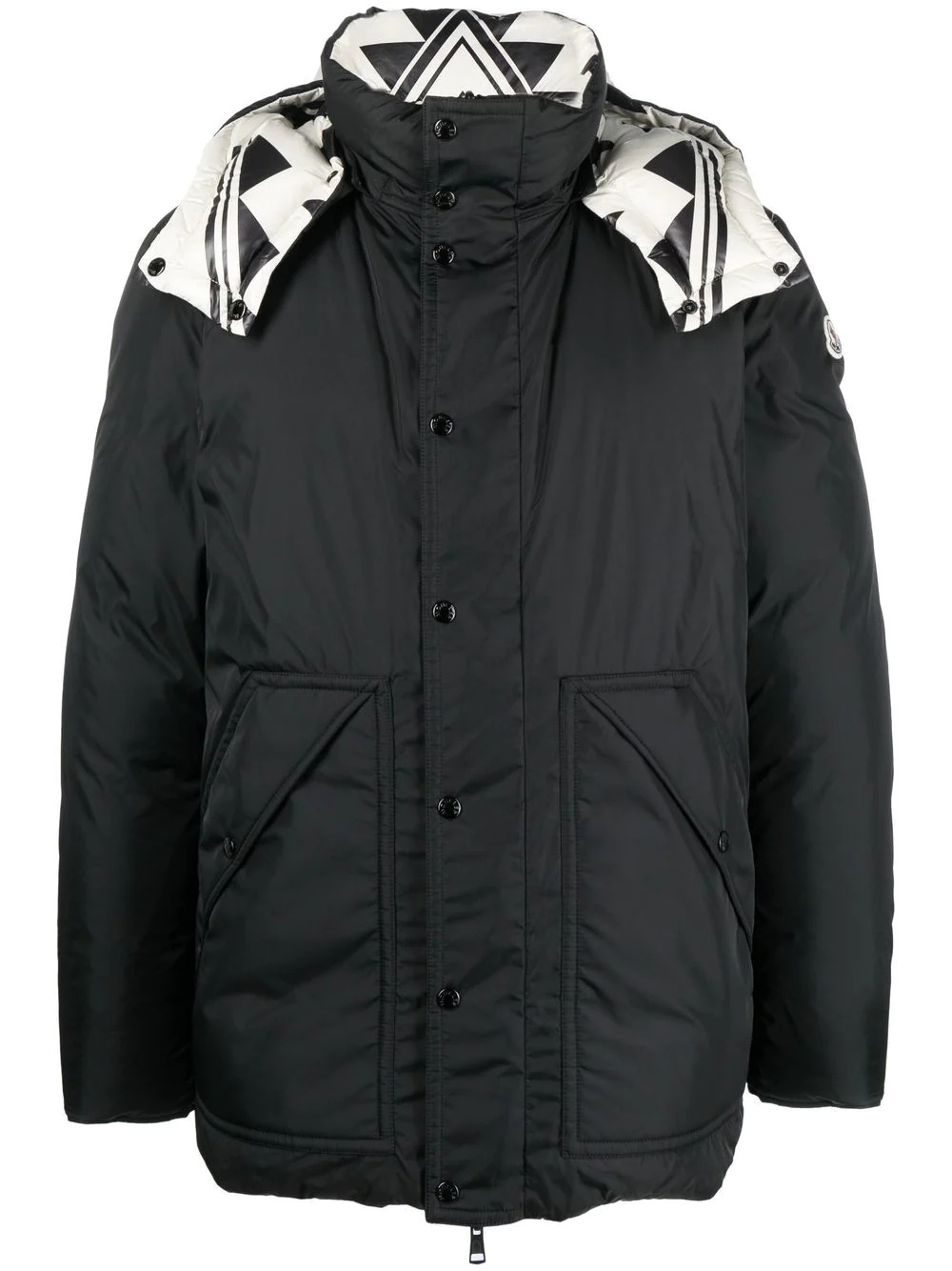 reversible geometric pattern puffer jacket - 1