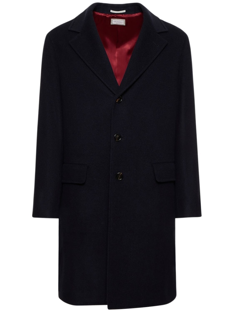 Cashmere single breasted overcoat - 1