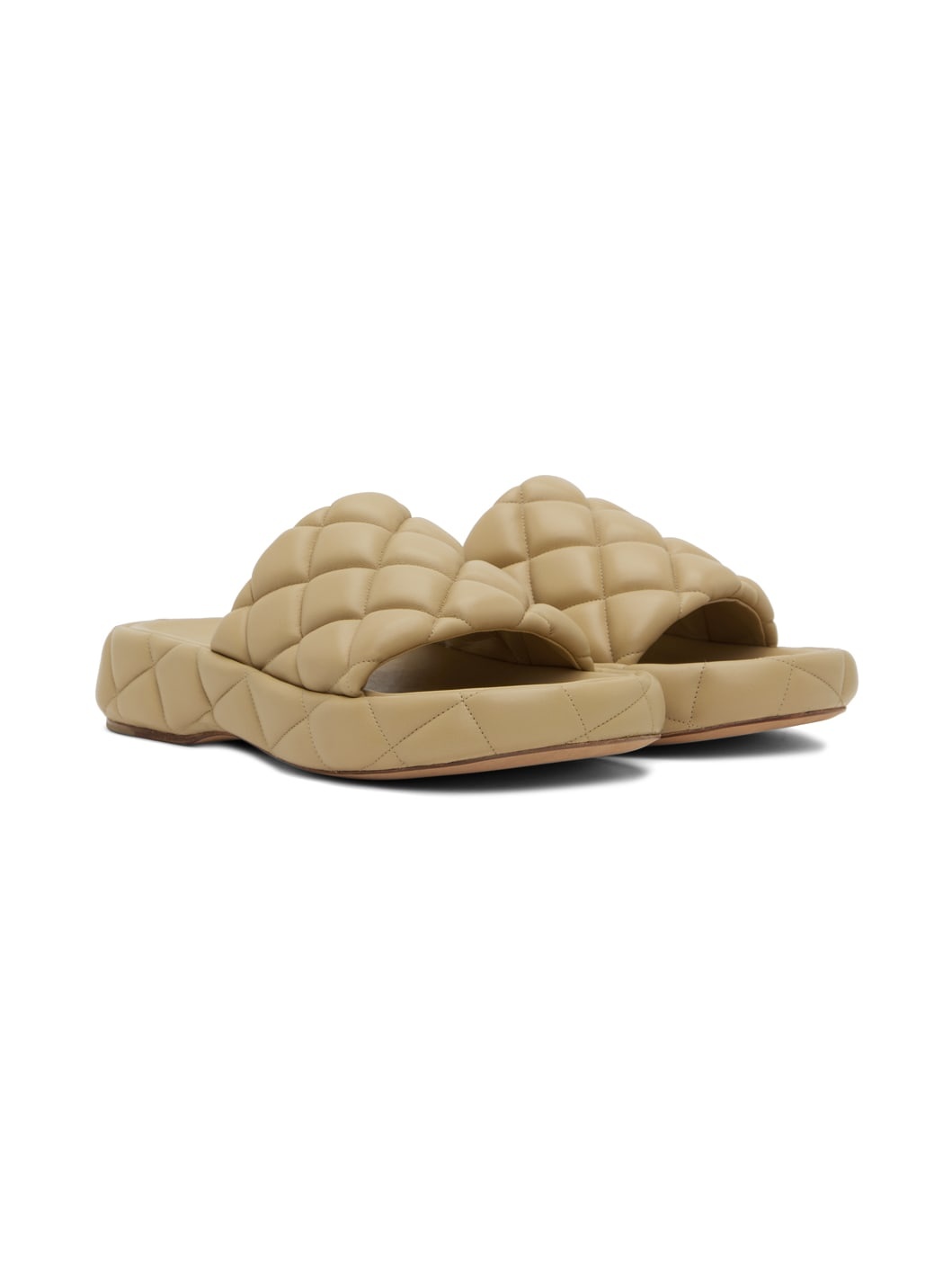 Beige Padded Sandals - 4