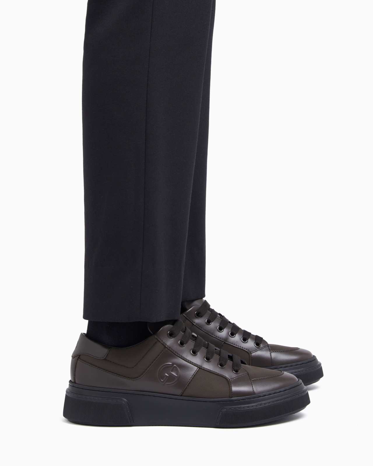 LEATHER AND FABRIC SNEAKERS - 7