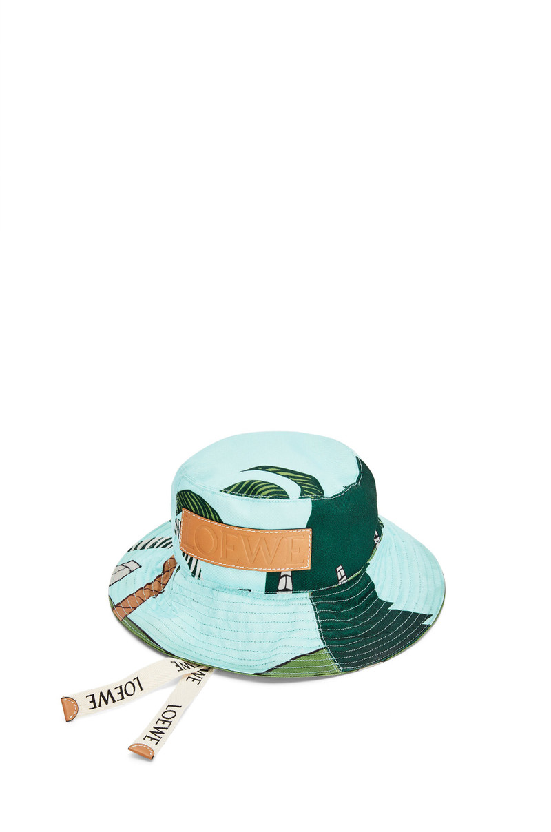 Easter Island fisherman hat in canvas and calfskin 5