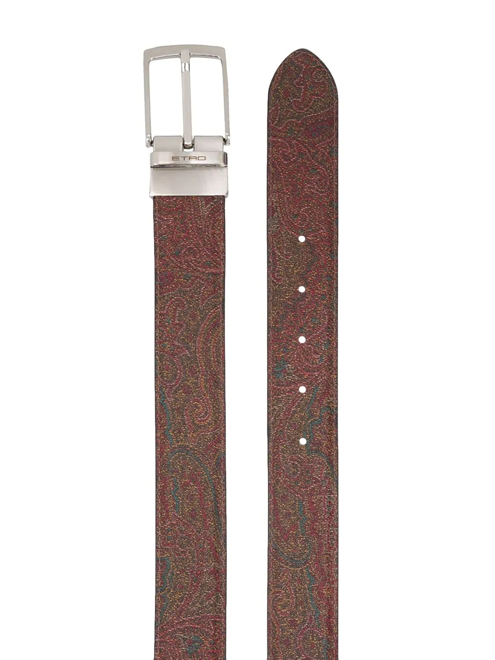 paisley print leather belt - 2