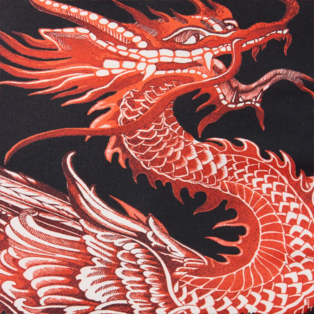 Silk Mini Skirt with All-Over Dragon Print - 5