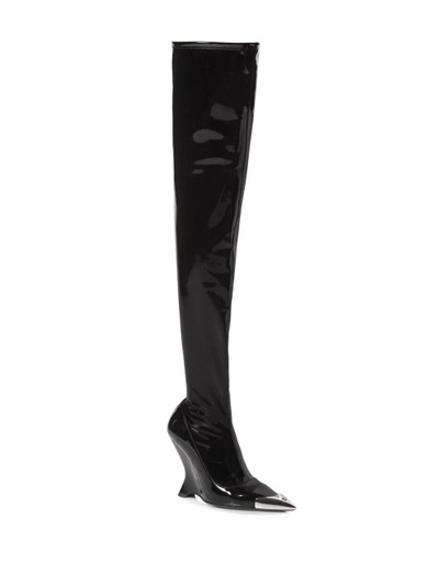 PHILIPP PLEIN patent-leather over-knee boots outlook