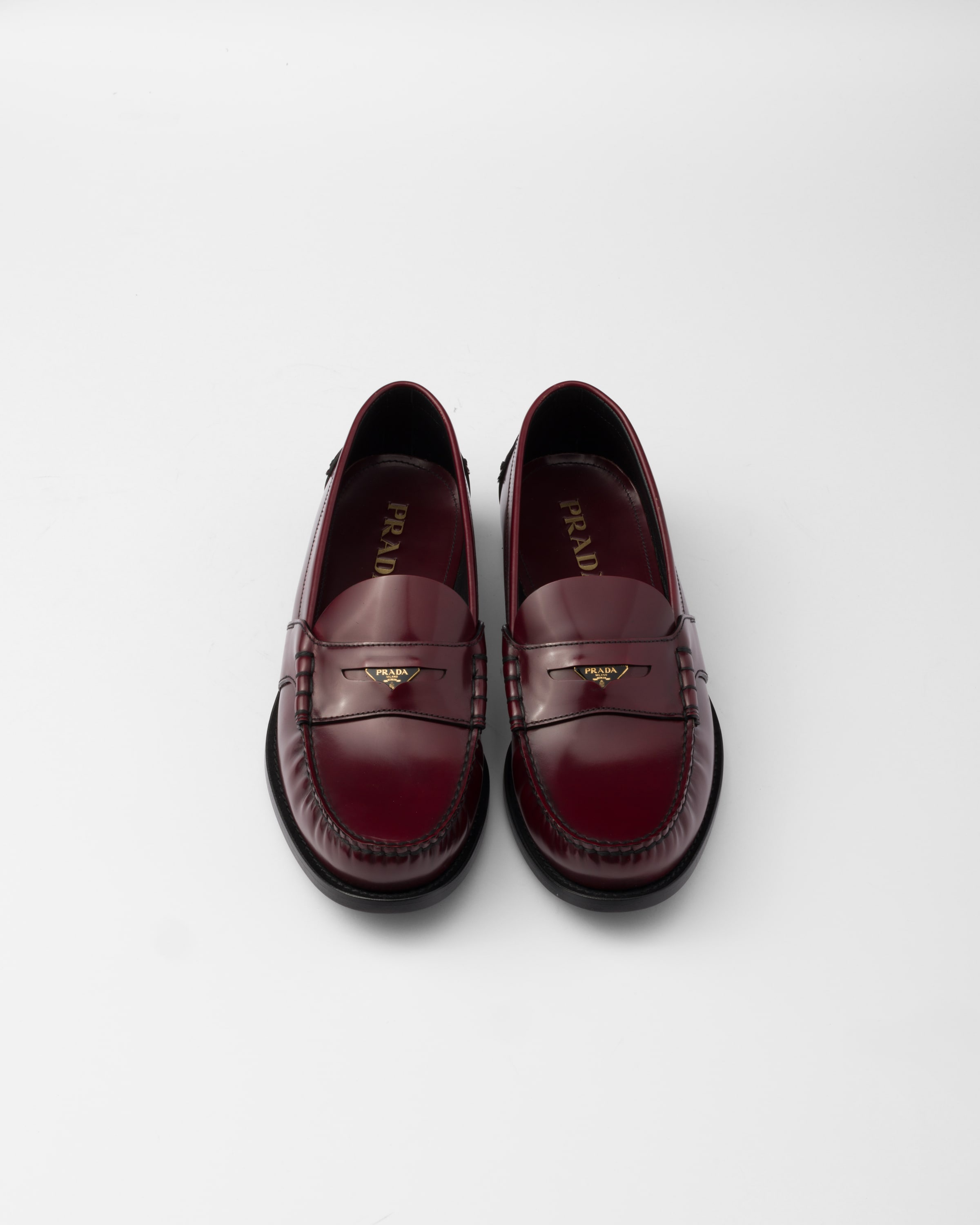 Brushed leather loafers - 4