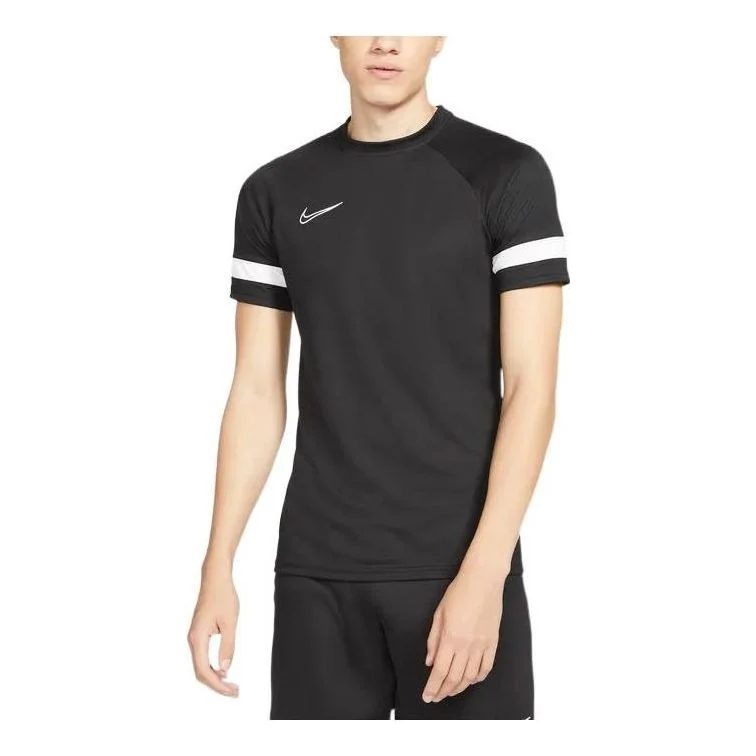 Nike Logo Printing Stripe Round Neck Pullover Short Sleeve Black CW6102-010 - 1