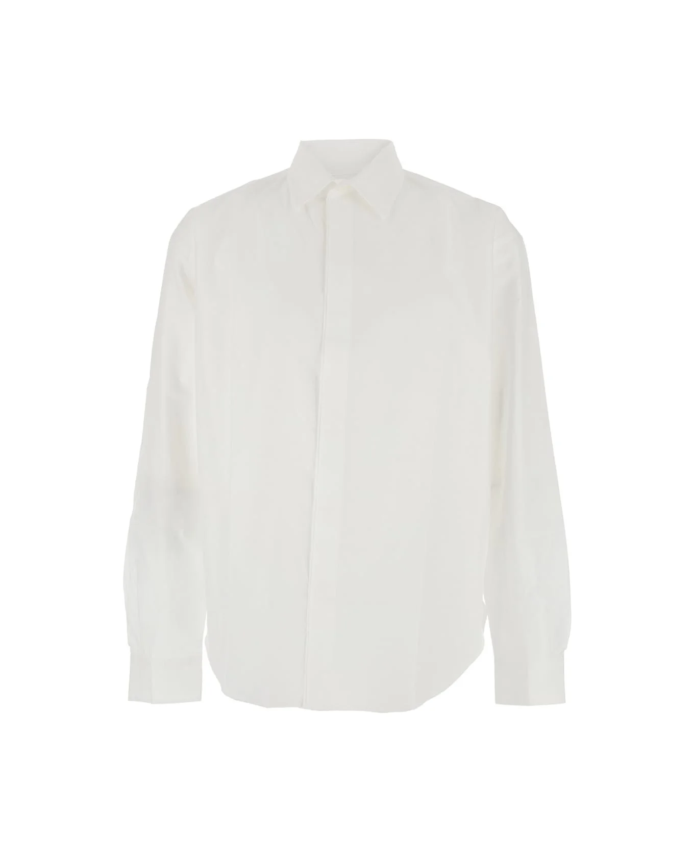 'henri' White Shirt With Lettering Logo On The Back In Cotton Man - 1