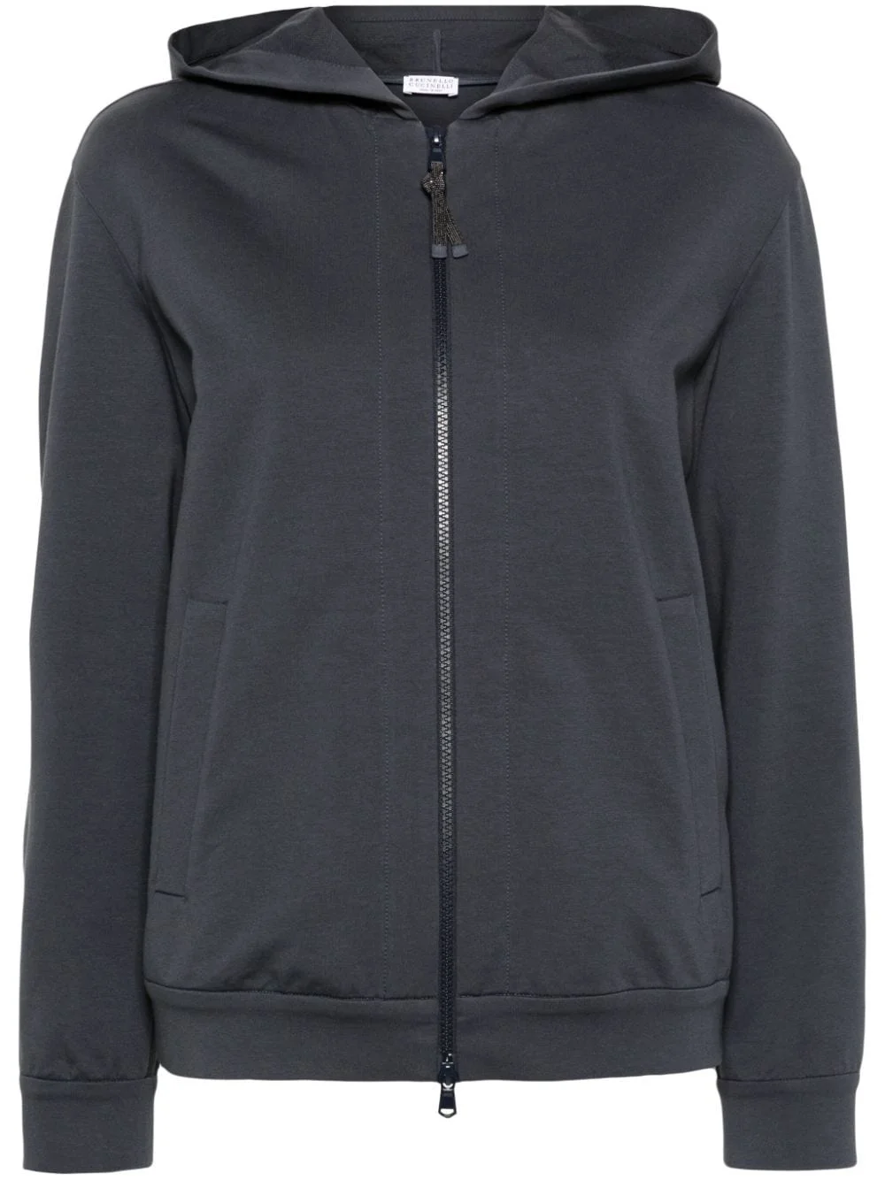 zip-up cotton hoodie - 1