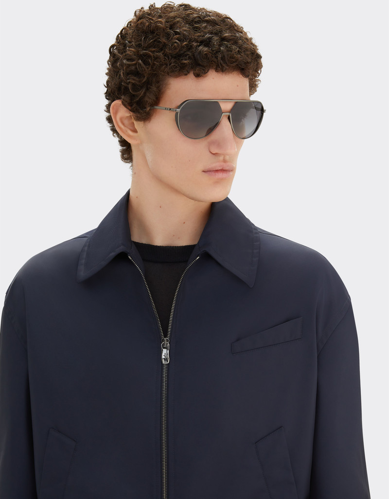 Ferrari Ferrari sunglasses in matt gunmetal grey titanium with polarised grey gradient lenses outlook