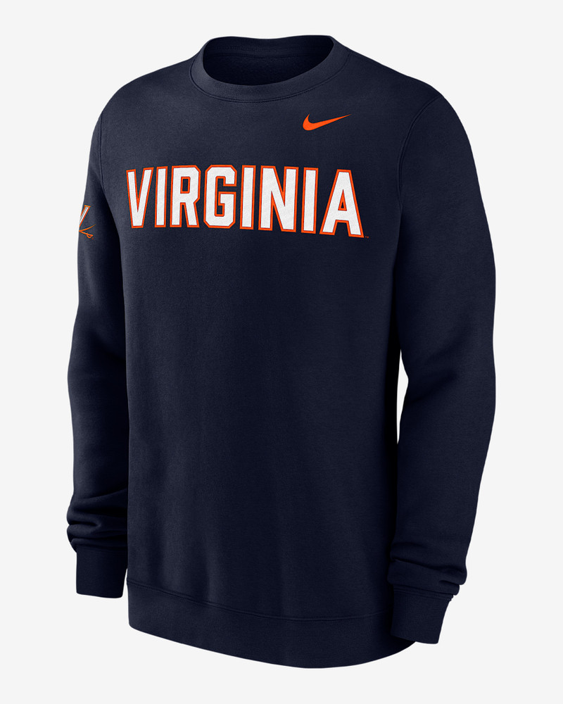 Virginia Club Fleece Men's Nike College Crew-Neck Sweatshirt 1