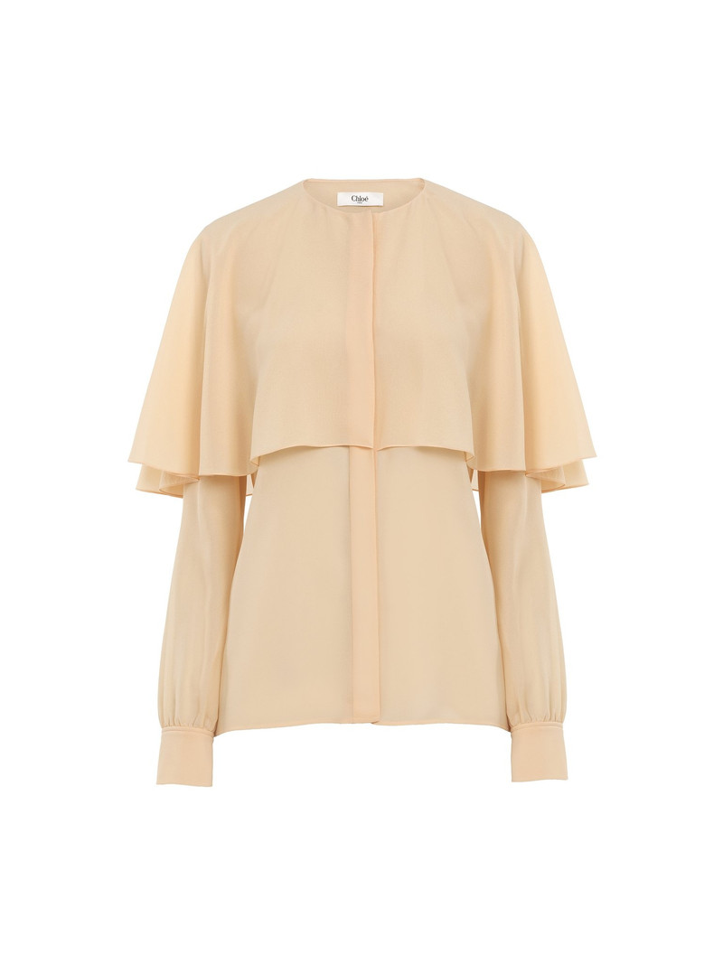CAPE BLOUSE IN SILK GEORGETTE - 1