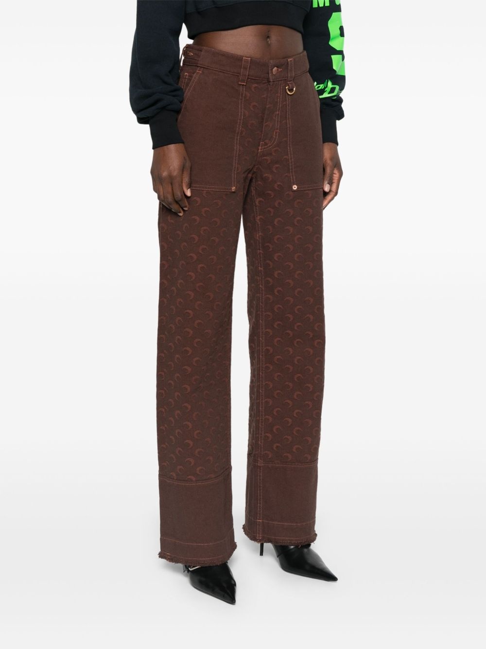 Moon-jacquard twill jeans - 3