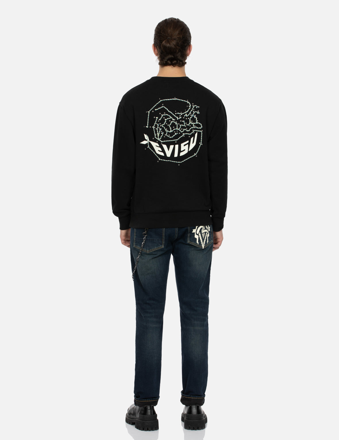 DOT-TO-DOT DARUMA AND LOGO PRINT RELAX FIT SWEATSHIRT - 5