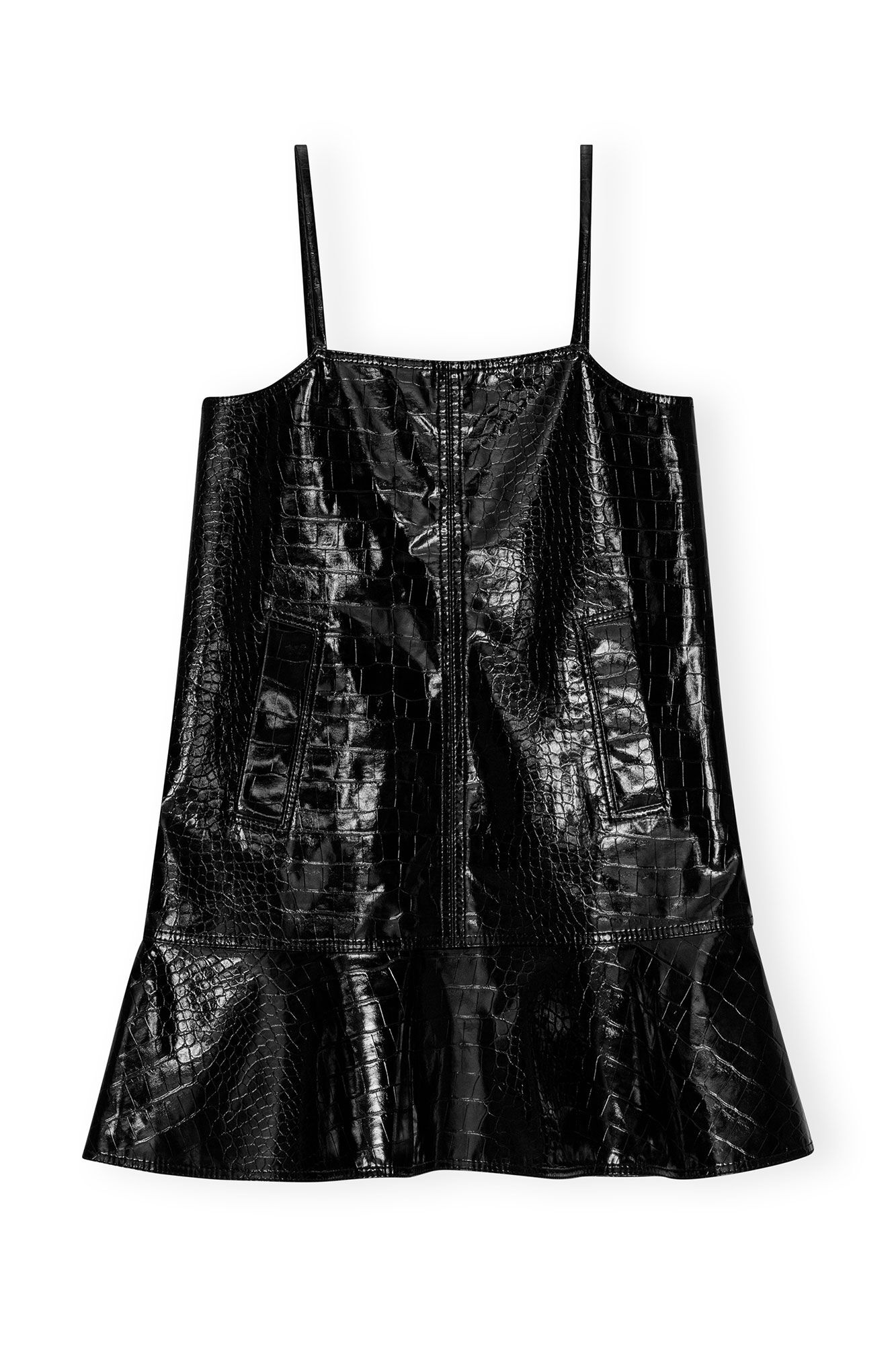 BLACK FUTURE COATED MINI DRESS - 1