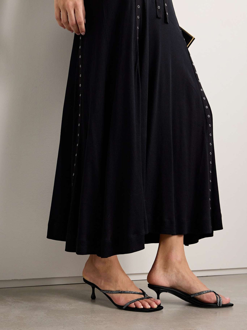 JIMMY CHOO Etana 50 crystal-embellished satin mules outlook