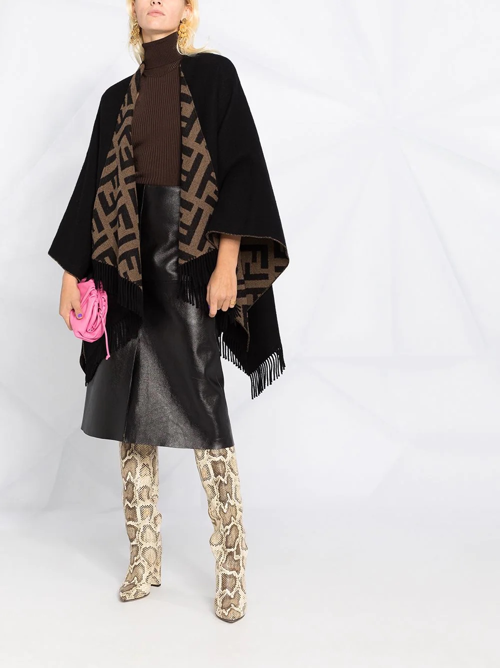 monogram pattern cape - 2