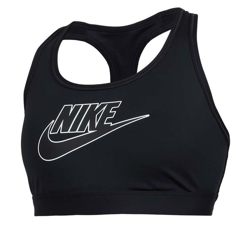 (WMNS) Nike Swoosh Medium-Support Sports Bra 'Black White' FB4081-010 - 1