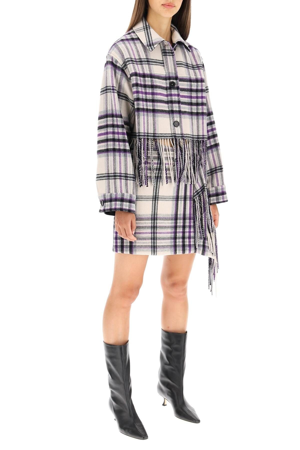 CHECKERED MINI SKIRT WITH FRINGES - 2