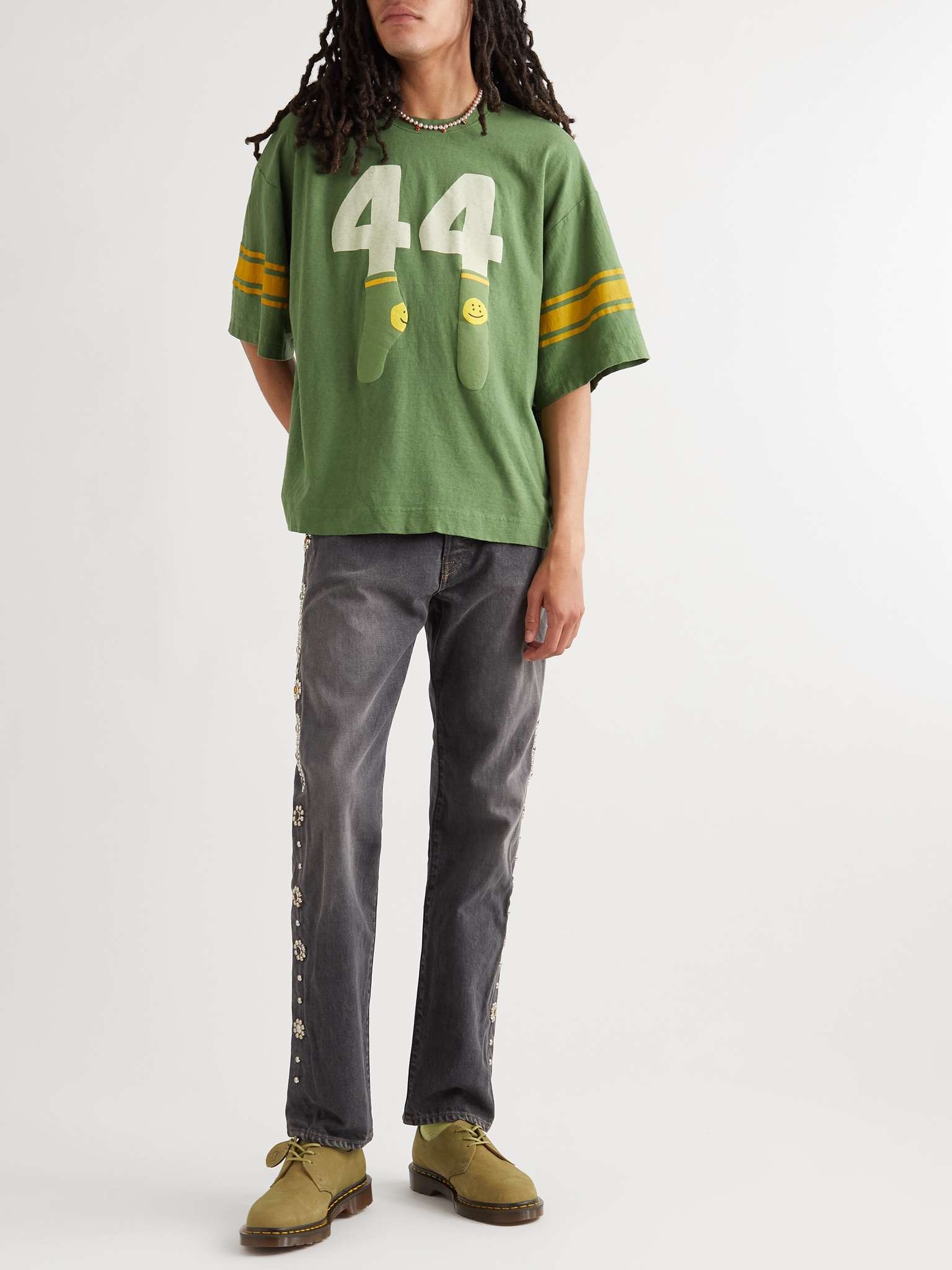 Striped Printed Cotton-Jersey T-Shirt - 2
