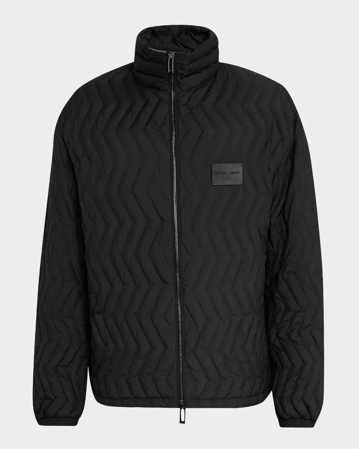 Men's Chevron Quilted Padded Down Jacket - 1