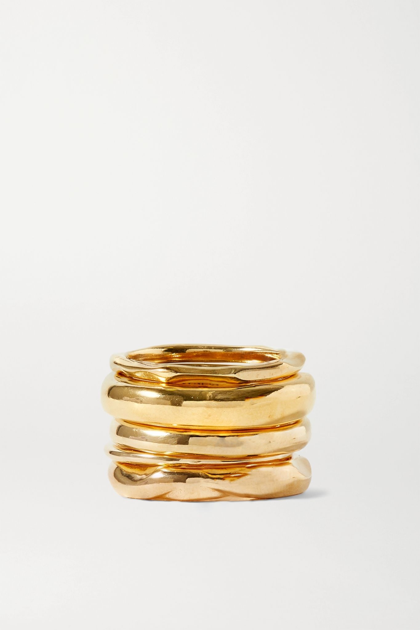 Set of five gold-plated rings - 3