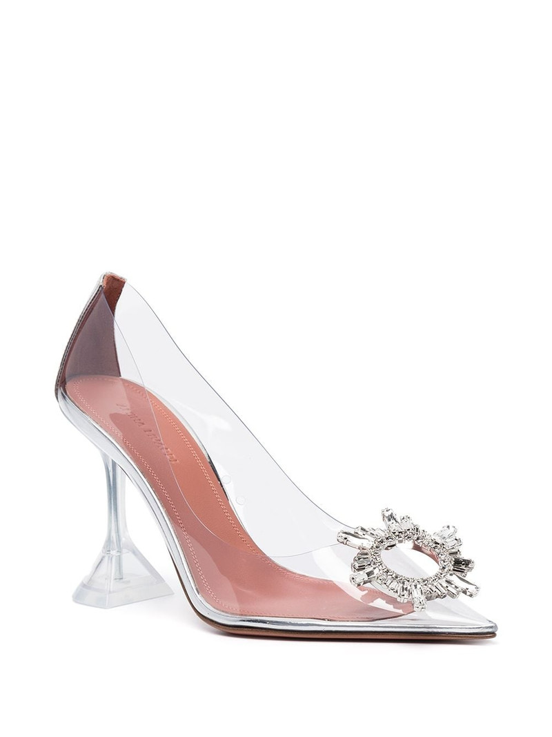 Amina Muaddi crystal-embellished pointed pumps outlook