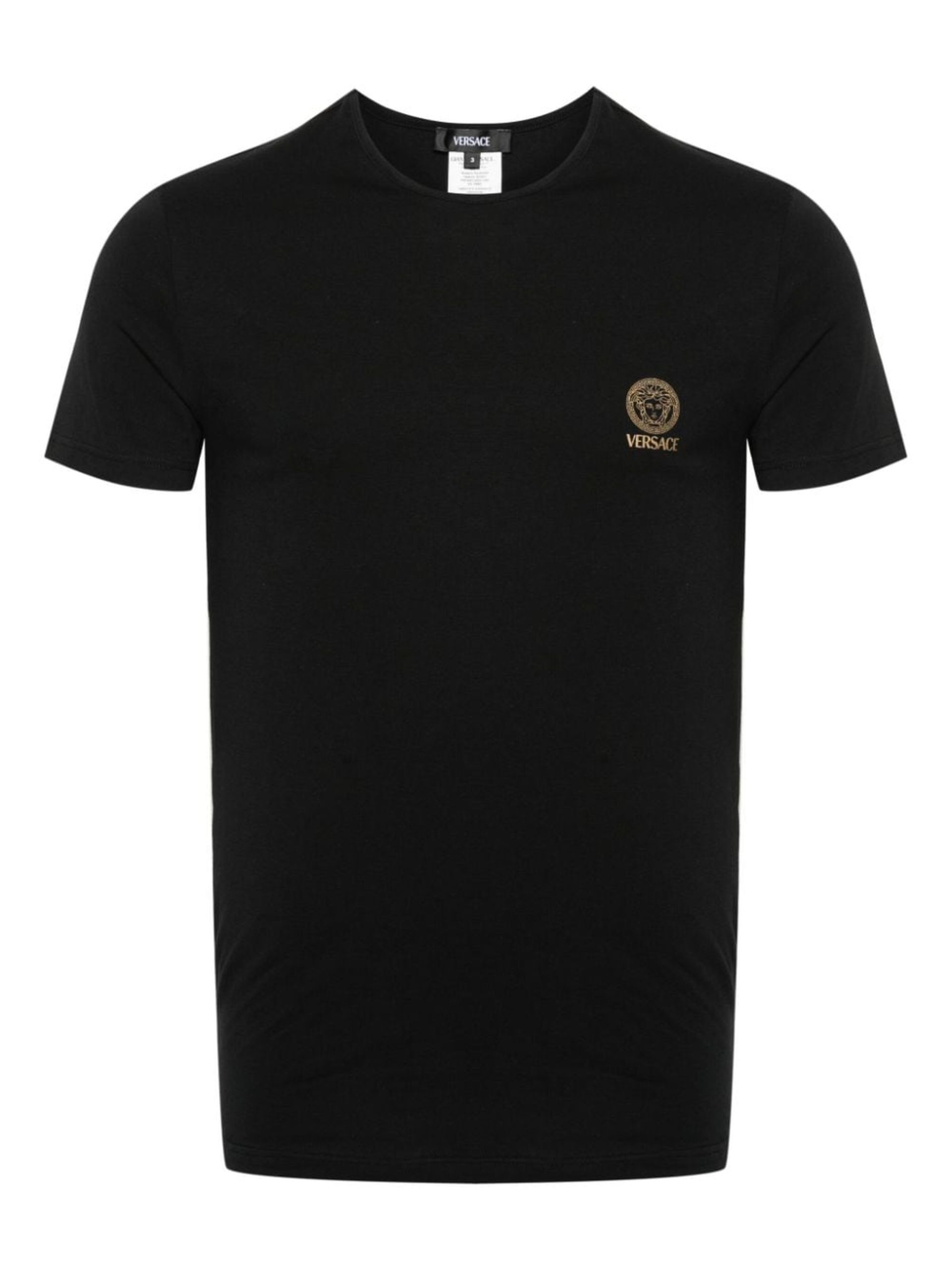 White and Black Medusa-Print Cotton T-shirt Set - 2