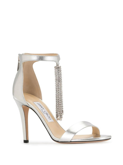 JIMMY CHOO Viola 100mm tassel sandals outlook