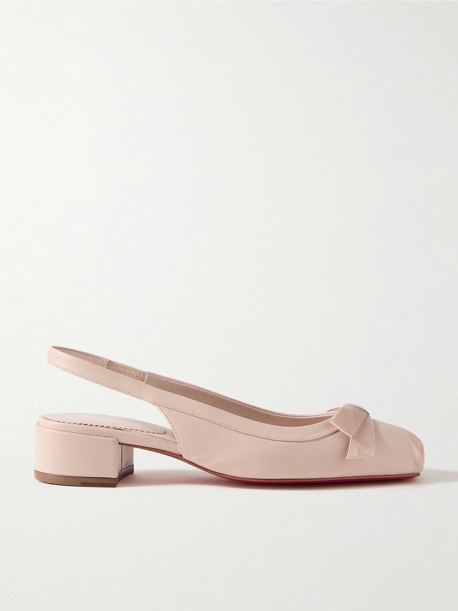 Mamaflirt 30 bow-embellished leather slingback pumps Cream - 1