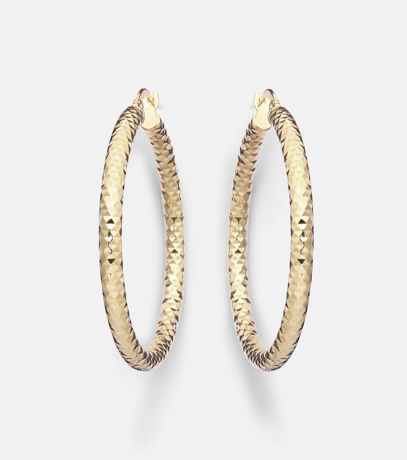 Bold Sparkle Medium 14kt gold hoop earrings 1