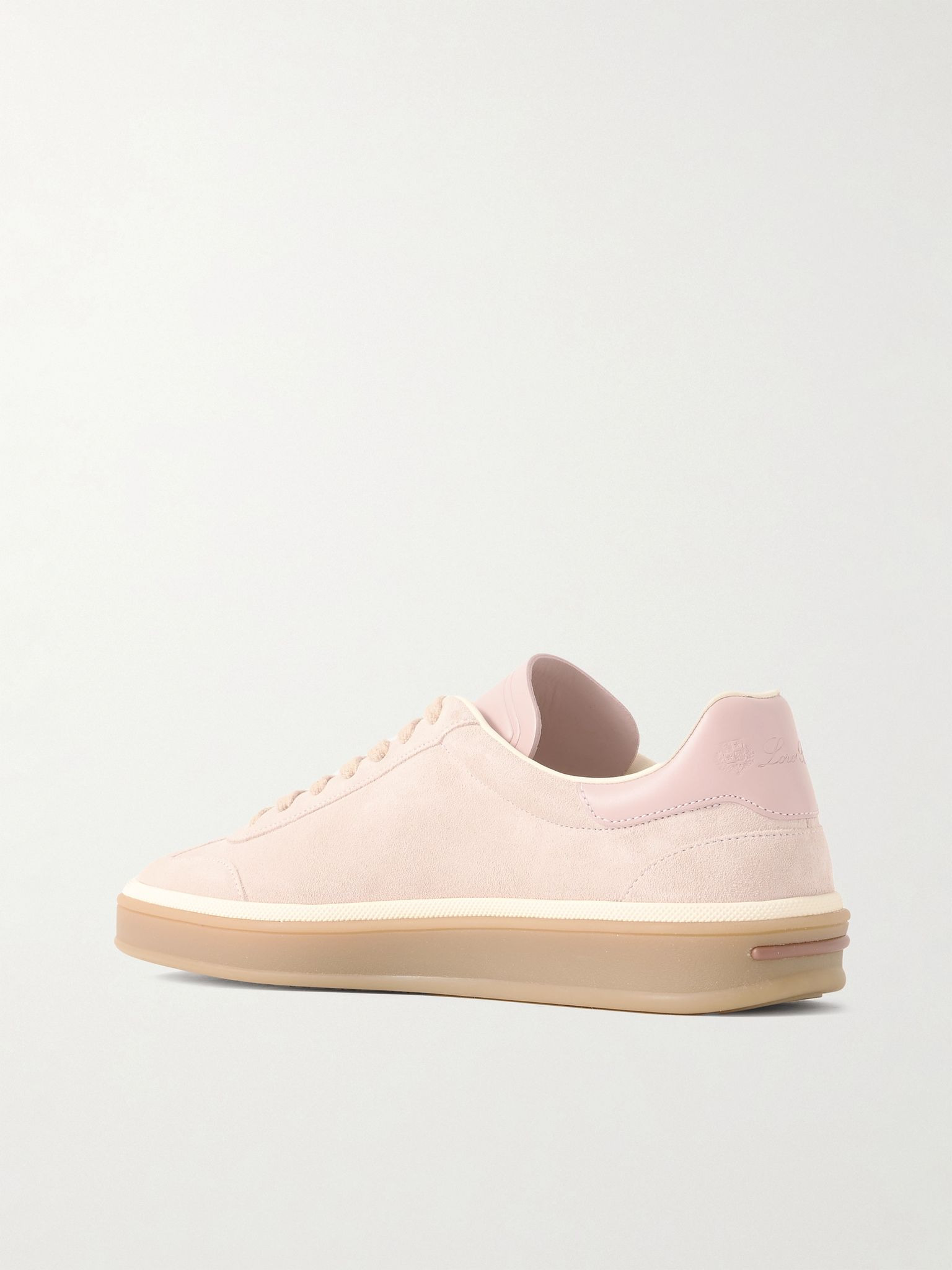 Tennis Walk leather-trimmed suede sneakers Baby pink - 3