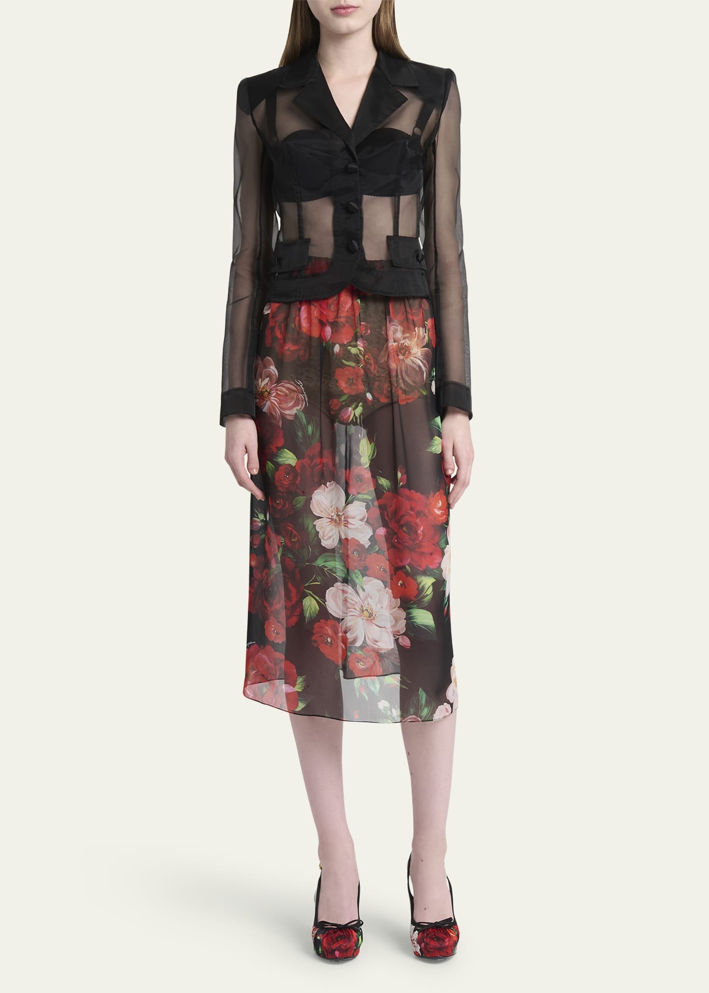 Vernice Sheer Tulle Crop Jacket - 2