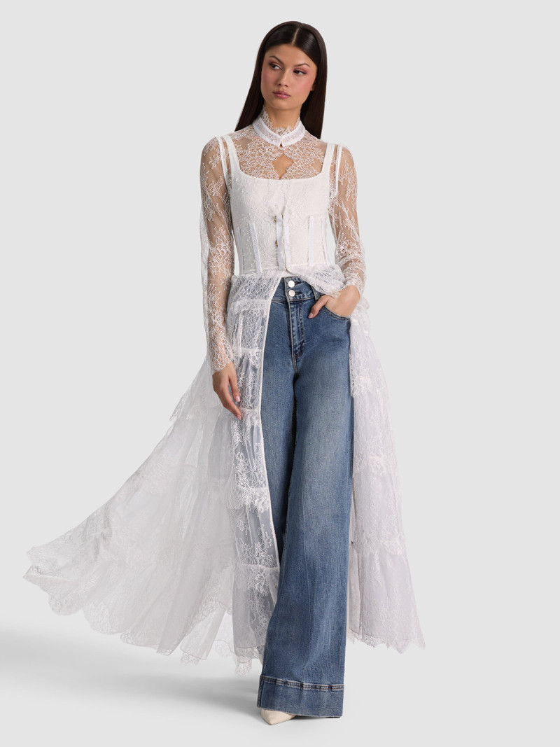 XAVIER TIERED LACE MAXI COAT 2