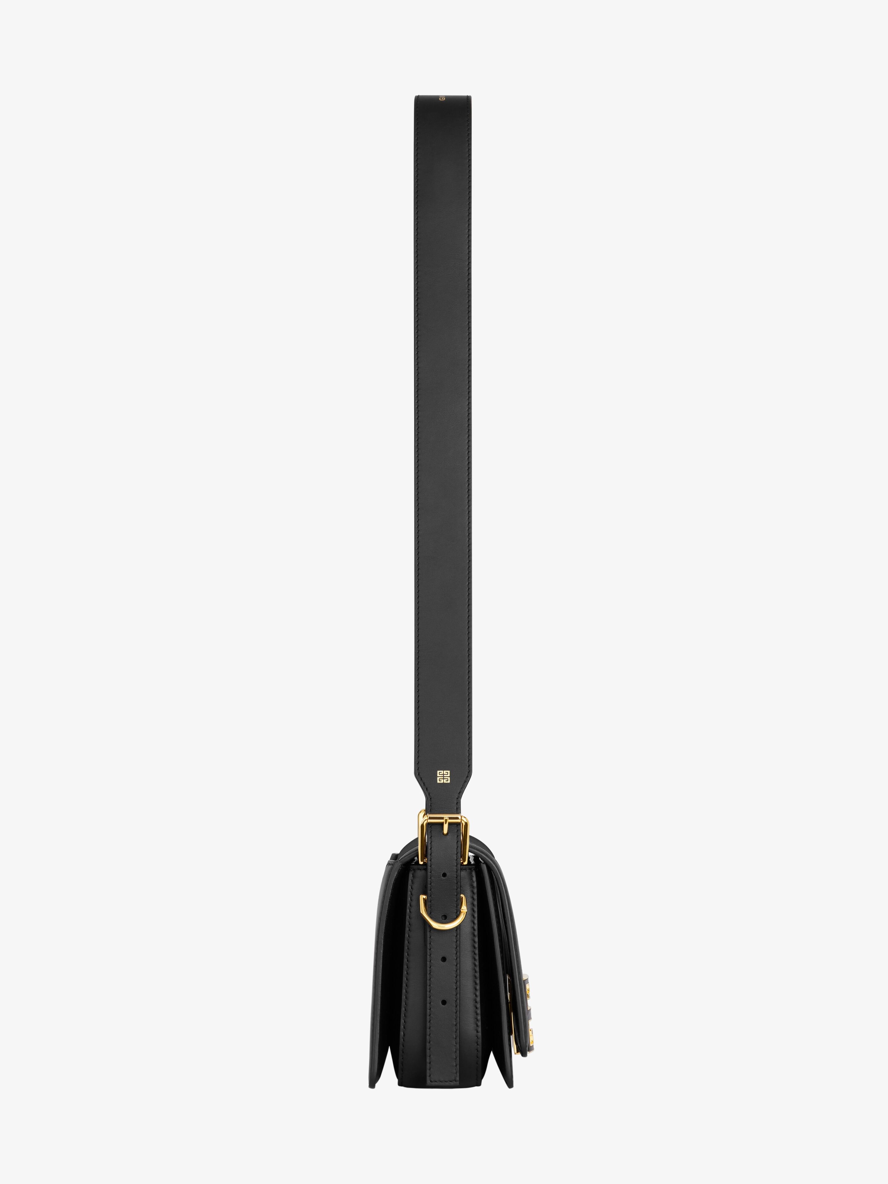 MEDIUM 4G CROSSBODY BAG IN GRAINED LEATHER AND CANVAS - 4