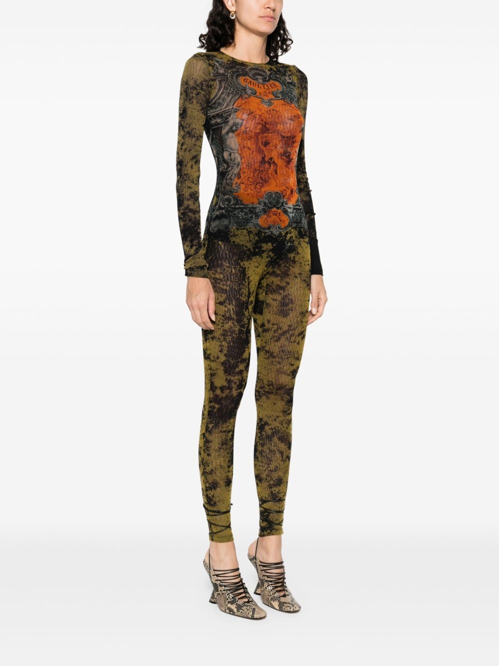 abstract-print jumpsuit - 3