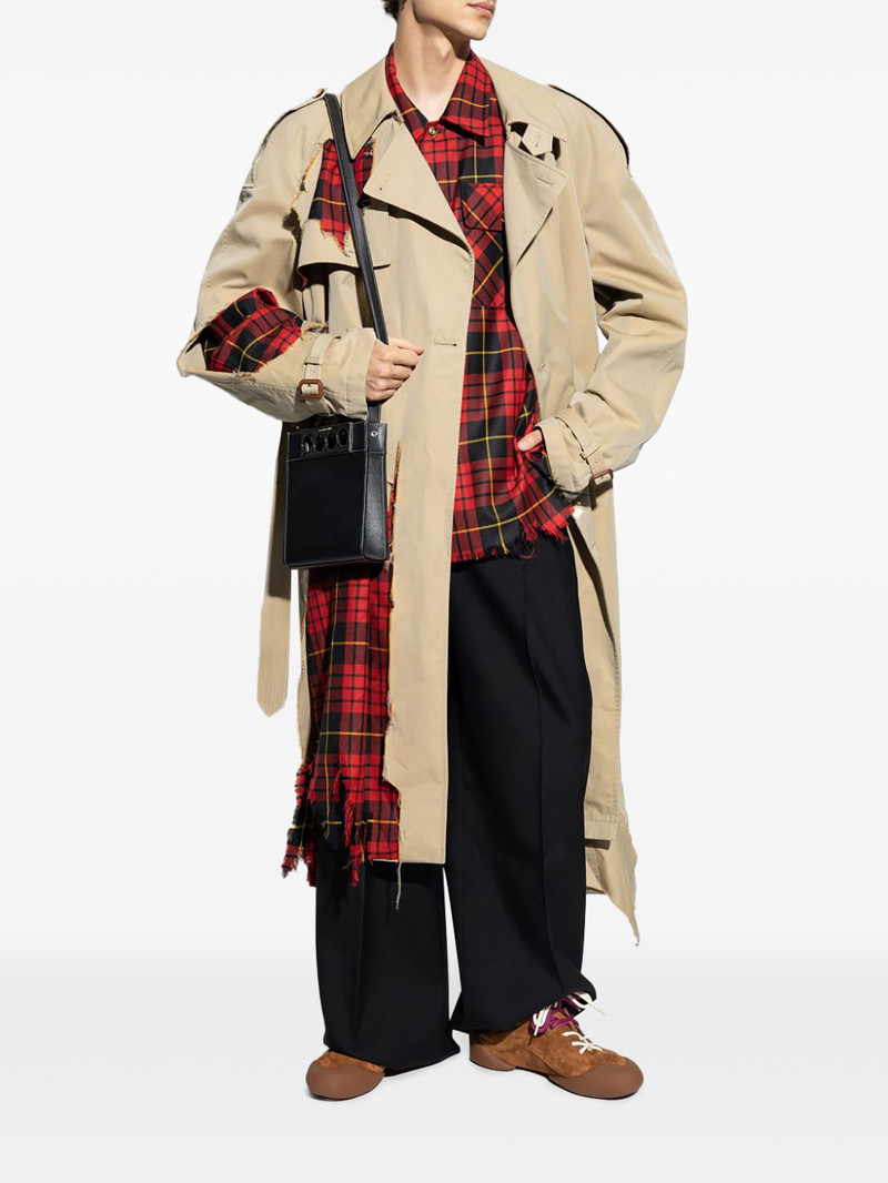 Alexander McQueen distressed Macqueen tartan shirt outlook