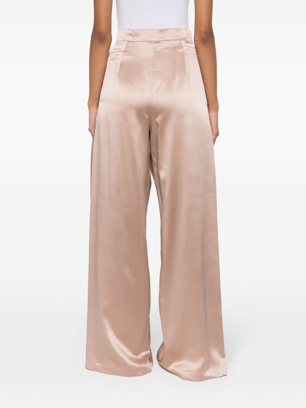 Max Mara Women Satin Wide-Leg Silk Trousers - 5