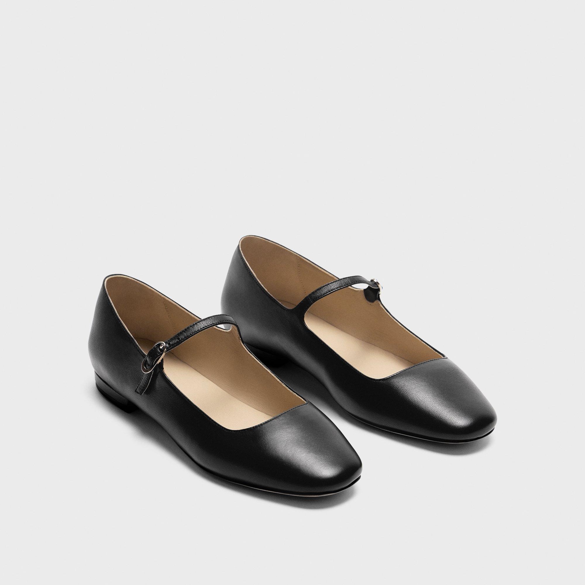 Mary Jane Ballerina Flat in Leather - 4