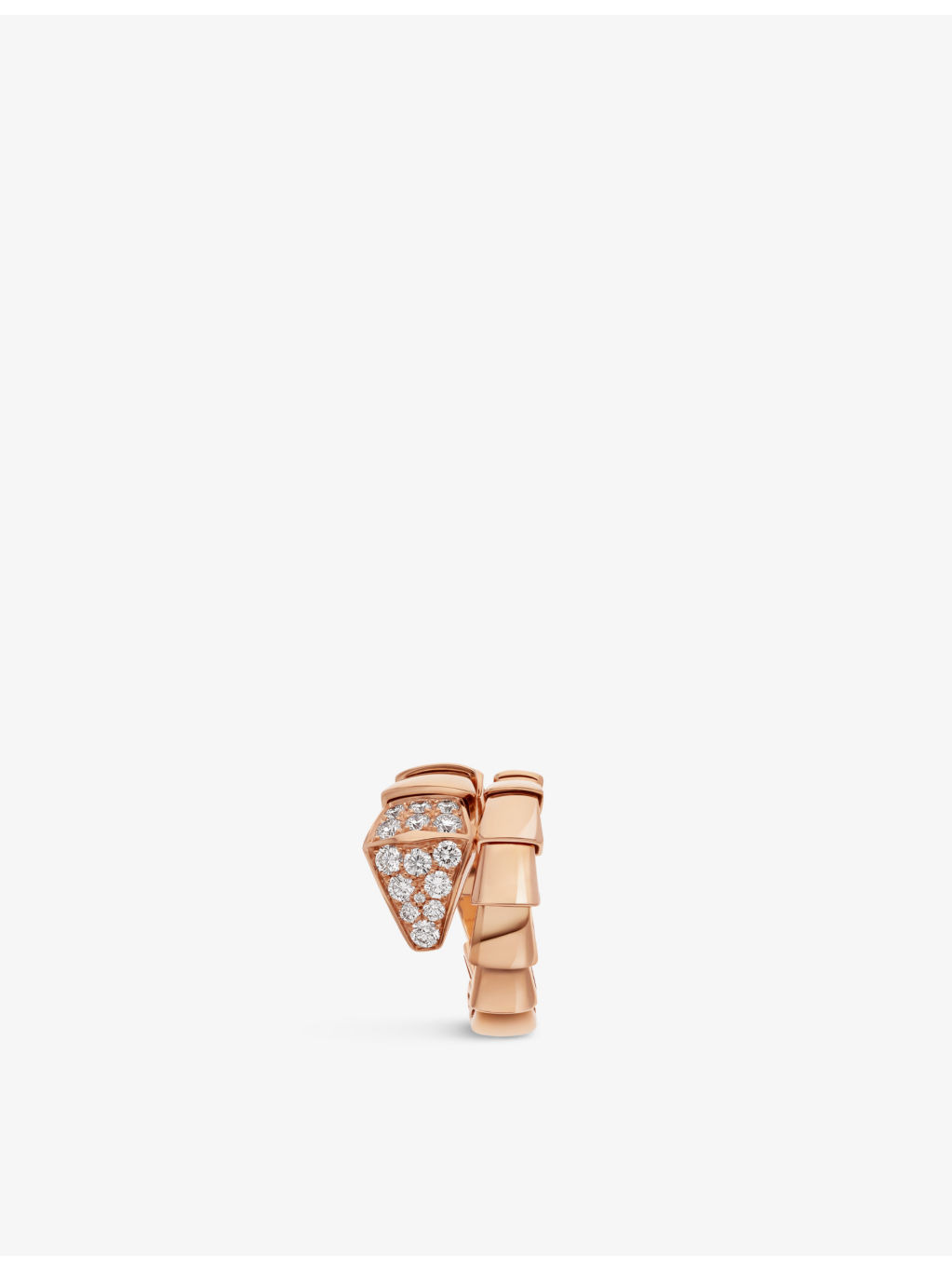 Serpenti Viper 18ct rose-gold and 0.53ct brilliant-cut diamond ring - 3