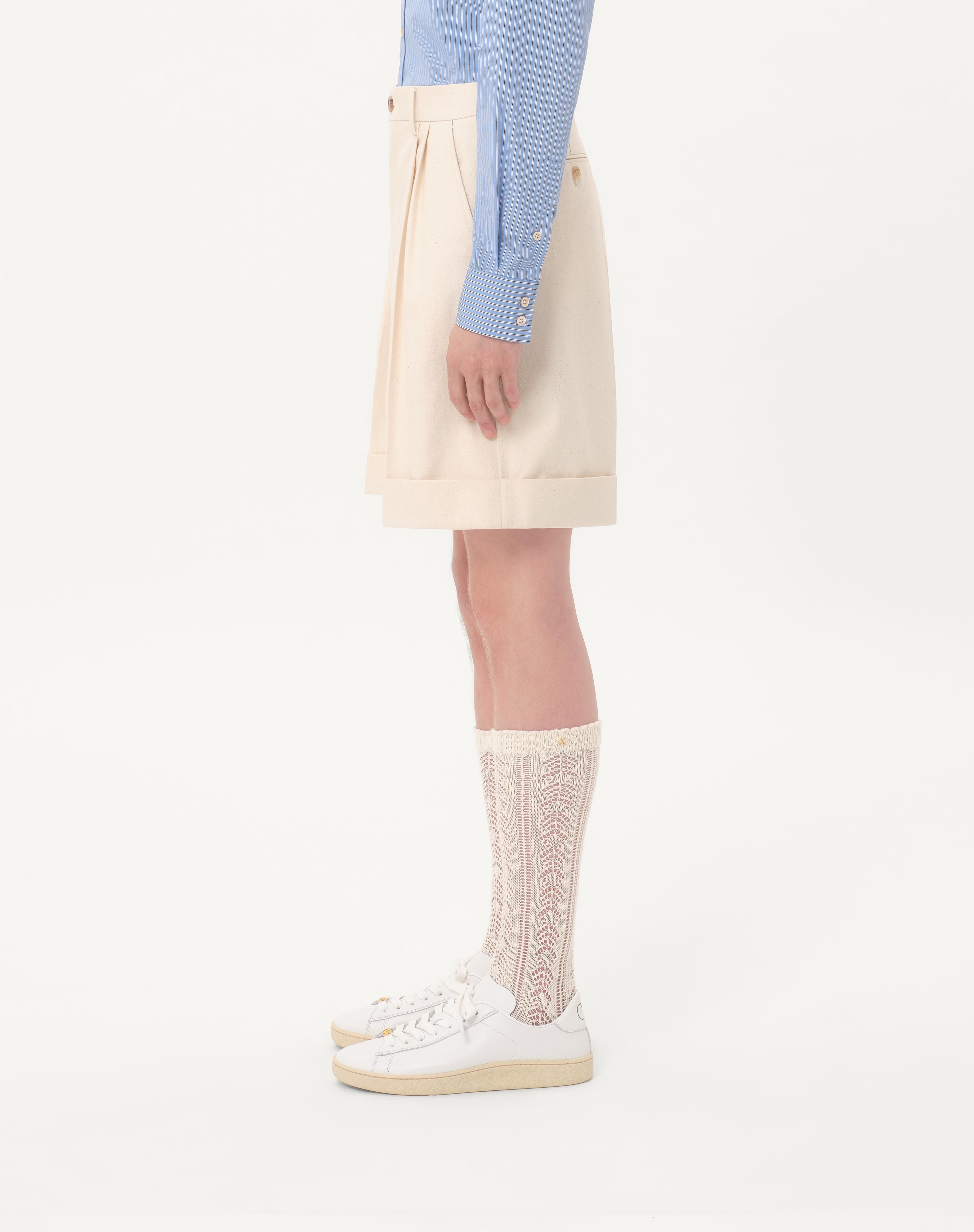 COTTON CANVAS CUFFED BERMUDA SHORTS - 2