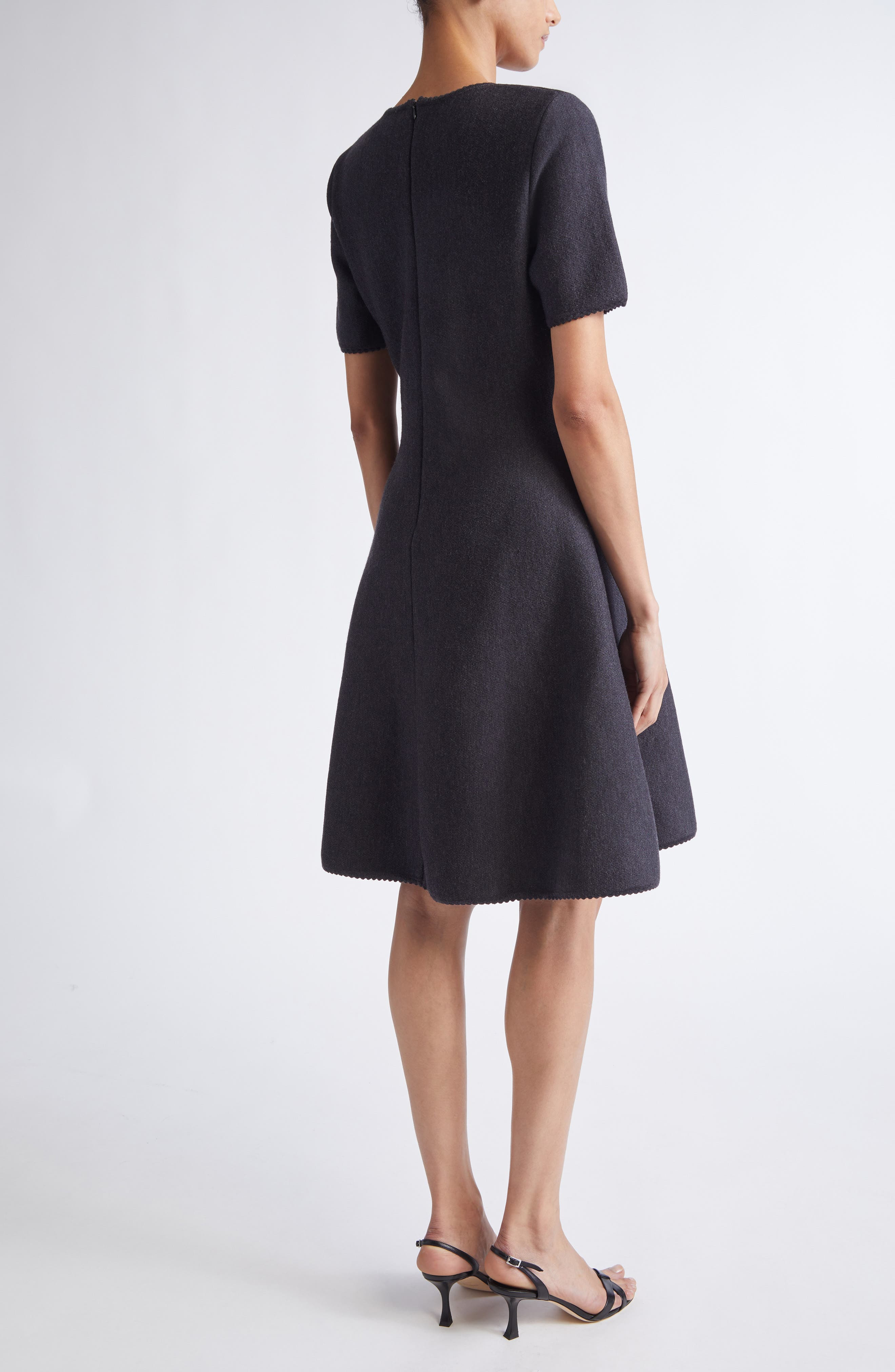 Oscar de la Renta Fern Sequin Embroidered Fit & Flare Dress in Charcoal at Nordstrom - 2