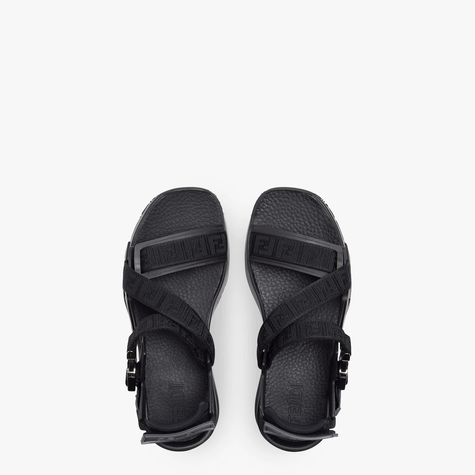 Black fabric sandals - 4
