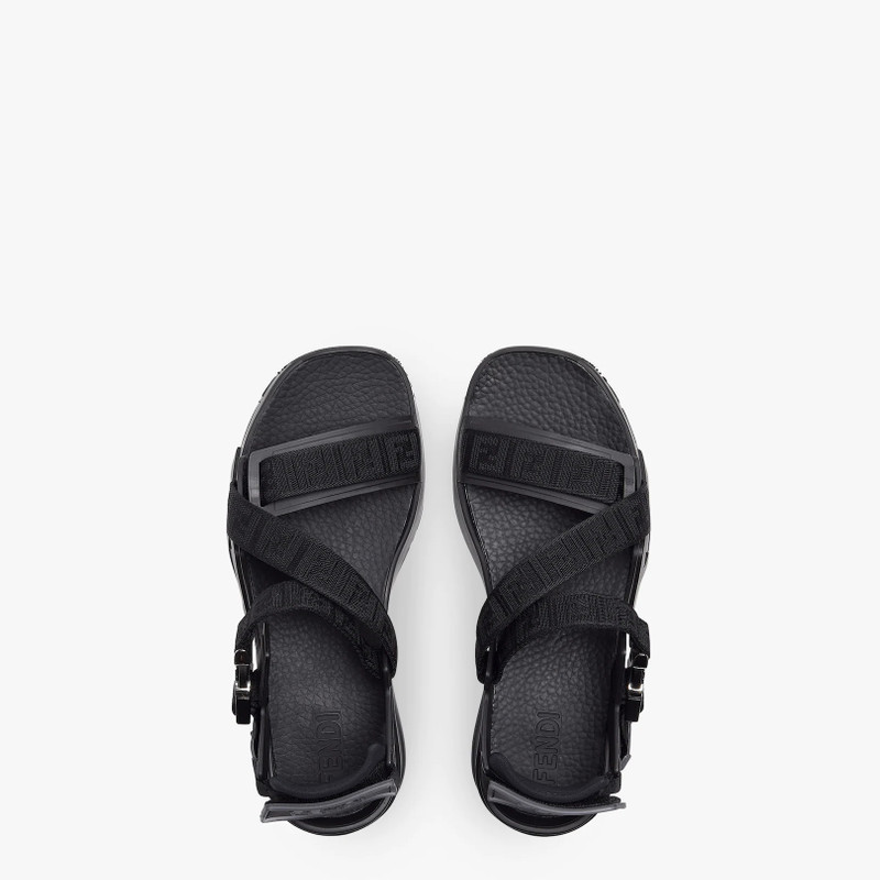 Black fabric sandals 4