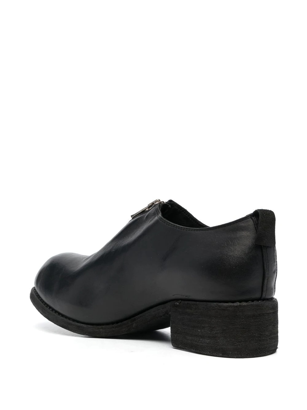zip-front block-heel shoes - 3