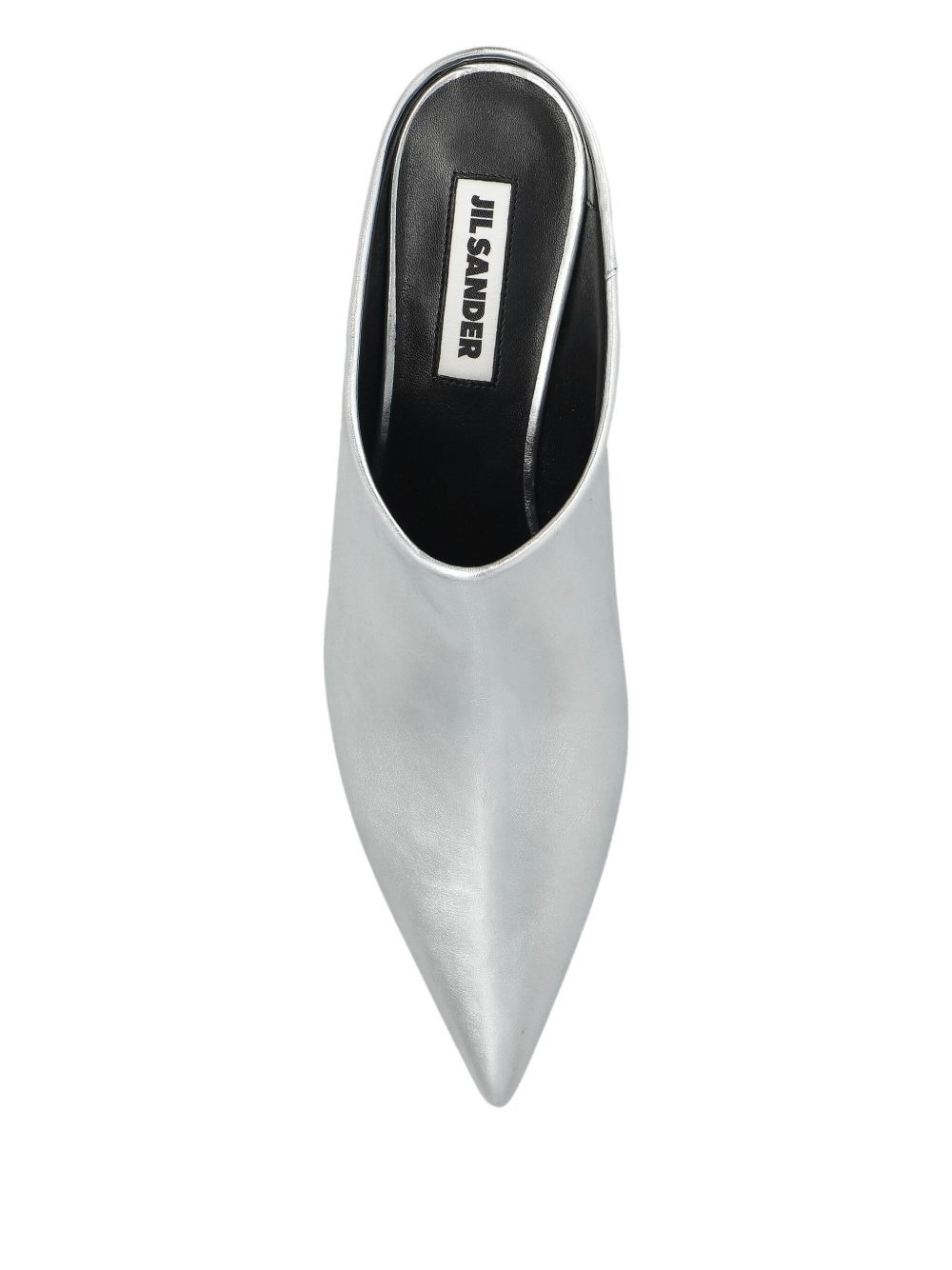 metallic-leather pointed-toe mules - 2